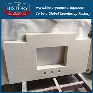 Own Quarry China History Quartz Stone Countertops,Engineered Stone Bathroom Countertops,Custom Vanity Countertops,Grey Color Quartz Countertops