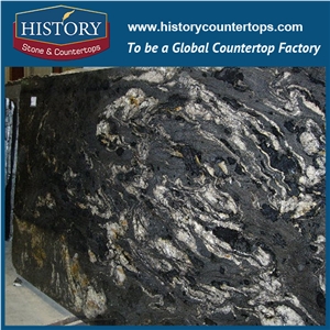 Reasonable Cost Brazil Titanium Granite Slabs/ Black and Golden Granite Slabs/Black Cosmics Granite/Titanium Slabs for Countertops Prefab Hot Sales