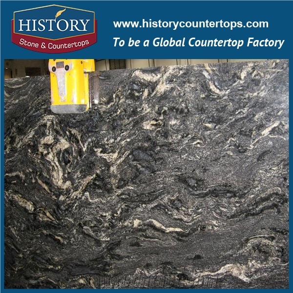 Reasonable Cost Brazil Titanium Granite Slabs/ Black and Golden Granite Slabs/Black Cosmics Granite/Titanium Slabs for Countertops Prefab Hot Sales