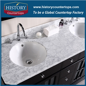 White Beautiful Marble Bathroom Countertops,Bathroom Vanity Tops,Bar Tops Coffee Tables,Populer Bianco Carrara Round Kitchen Counter Top,For Sale