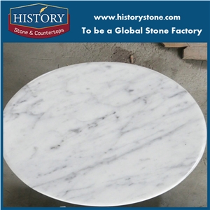 White Beautiful Marble Bathroom Countertops,Bathroom Vanity Tops,Bar Tops Coffee Tables,Populer Bianco Carrara Round Kitchen Counter Top,For Sale