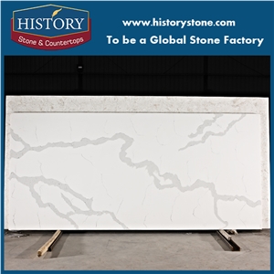 Wholesales High Quality Calacatta White Quartz Stone,White Artificail Countertops, Engineered Kitchen Countertops,For Multi-Family,Commercial Project.