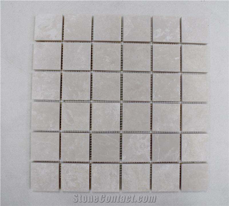 Natural Stone Floor Tile Beige Polished Marble Mosaic, Light Emperador Mosaic