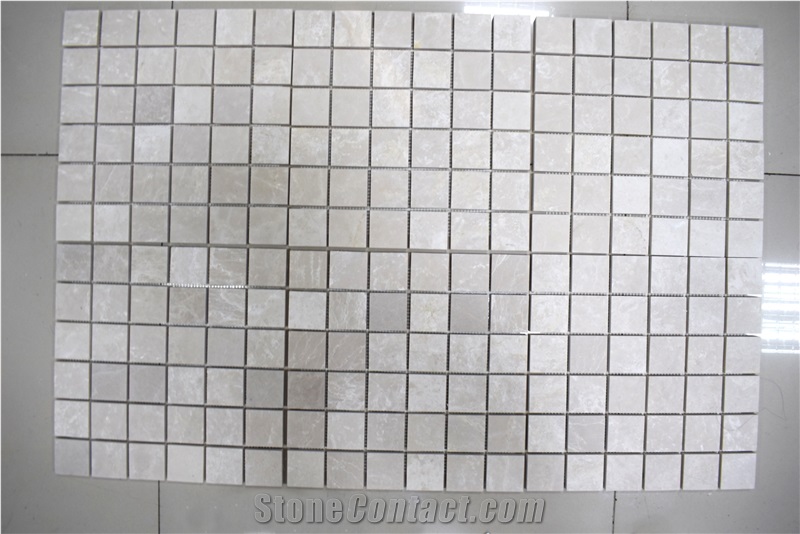 Natural Stone Floor Tile Beige Polished Marble Mosaic, Light Emperador Mosaic