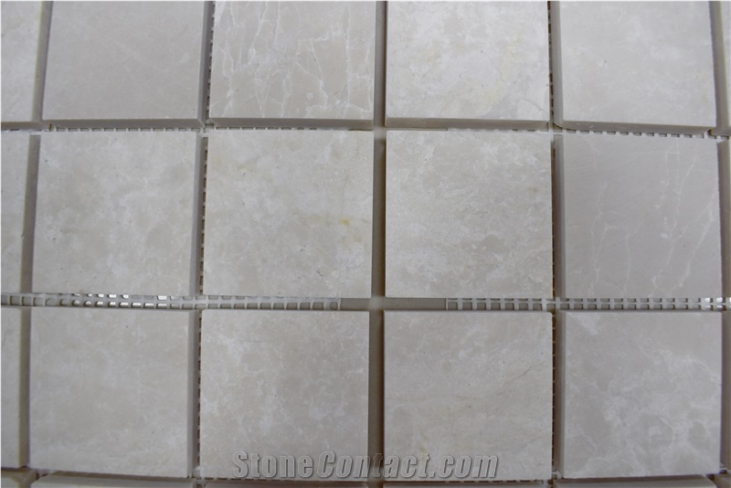 Natural Stone Floor Tile Beige Polished Marble Mosaic, Light Emperador Mosaic