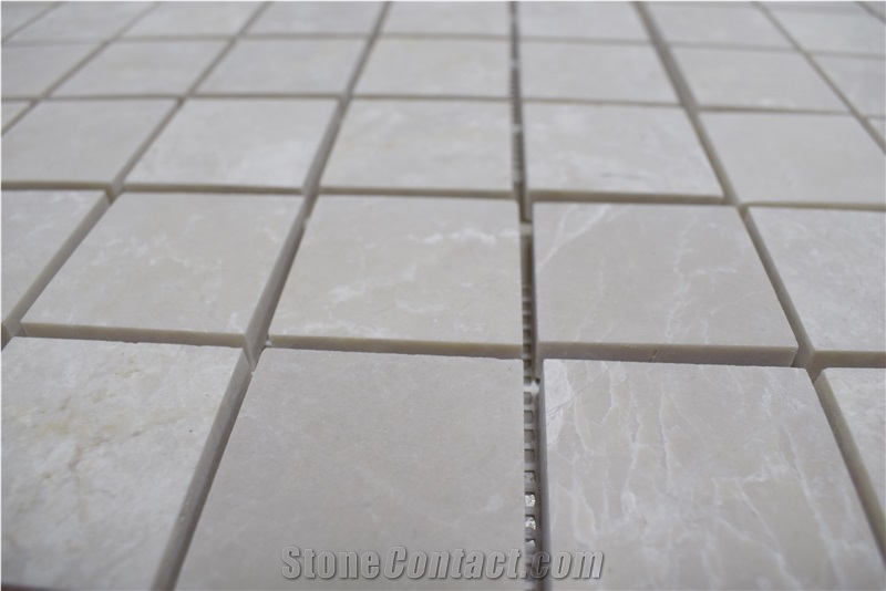 Natural Stone Floor Tile Beige Polished Marble Mosaic, Light Emperador Mosaic
