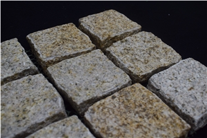 Shandong Yellow Cube, Rusty Pave Granite, Natural Split Stone,G682 Pave Granite