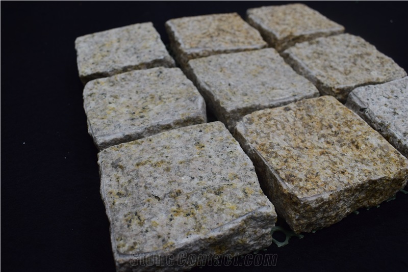 Shandong Yellow Cube, Rusty Pave Granite, Natural Split Stone,G682 Pave Granite