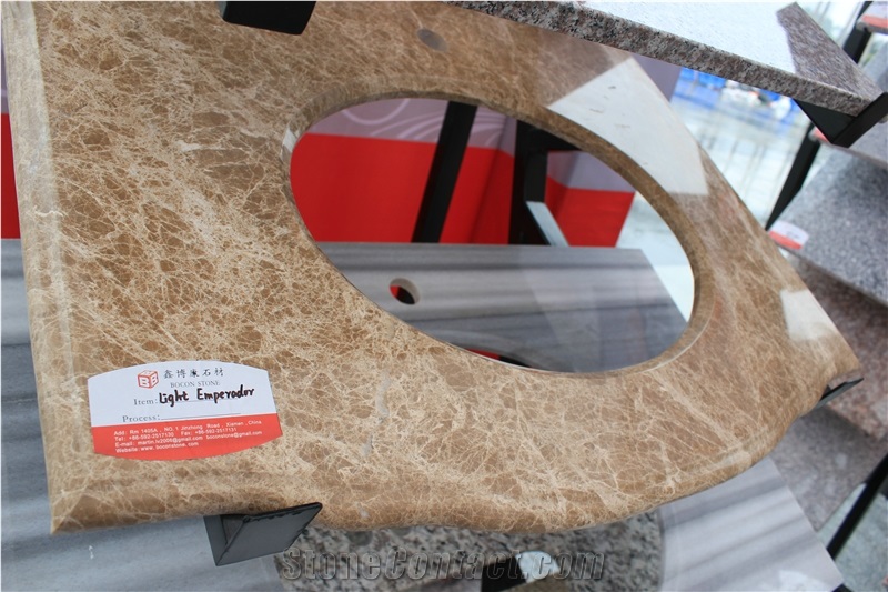 Light Emperador Washroom/Bathroom Counter-Top and Vanity Tops