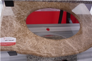Light Emperador Washroom/Bathroom Counter-Top and Vanity Tops