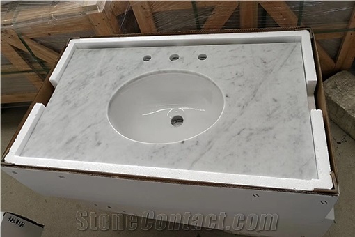 Italy Bianco Carrara White Prefab Vanity Tops