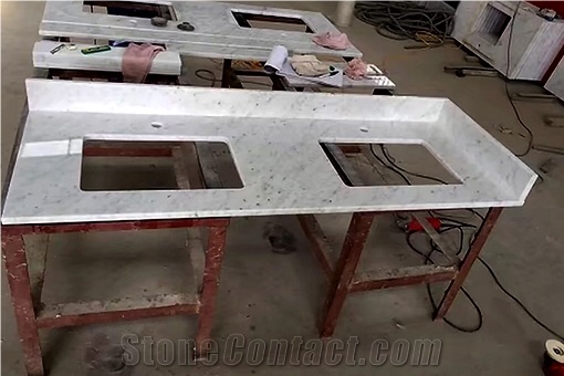 Italy Bianco Carrara White Prefab Vanity Tops