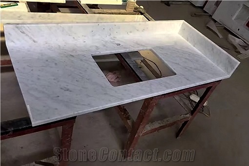 Italy Bianco Carrara White Prefab Vanity Tops