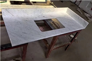 Italy Bianco Carrara White Prefab Vanity Tops