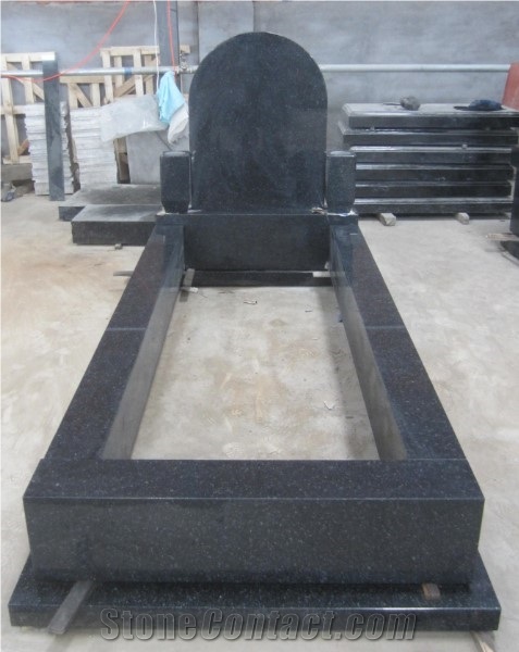 A Grade Natural Black Granite Customized Headstone