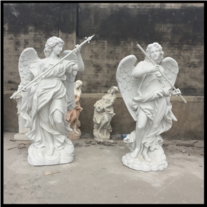 Angel Statue Garden Natural Stone Sculpture Cemetery Angel Statue