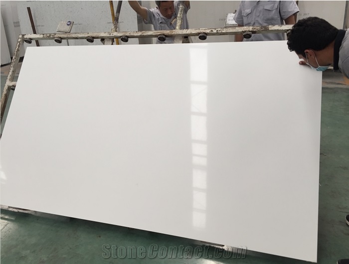 Artificial Crystal White Quartz Countertop Slab