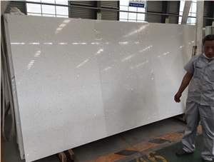 Artificial Crystal White Quartz Countertop Slab