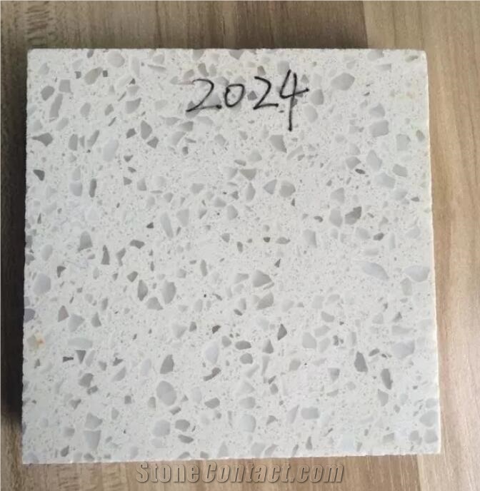 Artificial Crystal White Quartz Countertop Slab