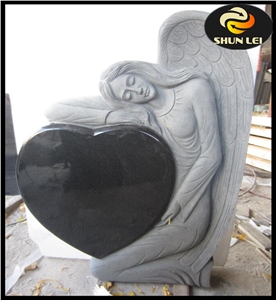 Natural Black Granite Angel Baby Headstones/Tombstone/Monument