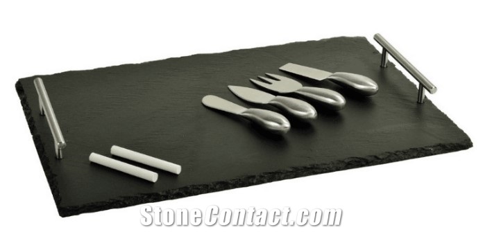 Natural Slate Stone Cheese Board Set, Slate Plate, Slate Coaster