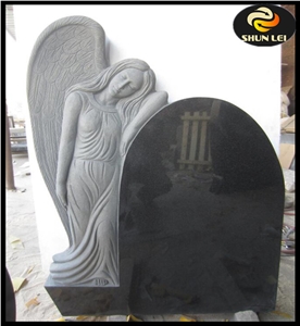 Tombstone Black Granite Angel Headstones Angel Heart Headstone