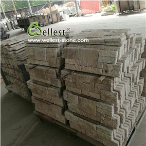 High End Coffee Travertine Ashlar Natural Stone Veneer for Villa