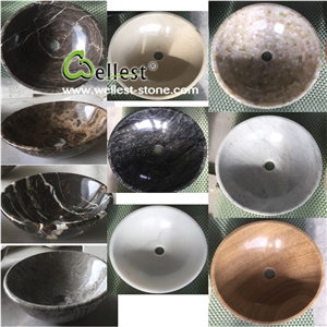 Popular Colorful Round Marble/Granite Sink
