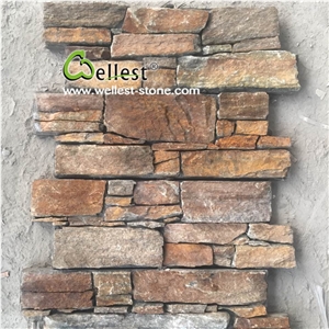 Rustic Quartzite Cement Wall Stone Veneer Panel and Corner