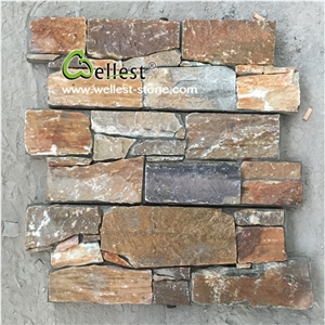 Rustic Quartzite Cement Wall Stone Veneer Panel and Corner