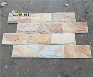Rusty Yellow Slate Mushroom Tile for Wall Cladding and Covering