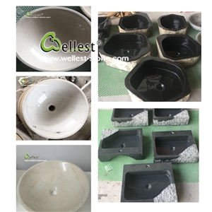 Variety Granite/Marble Natural Stone Sink & Wash Basin