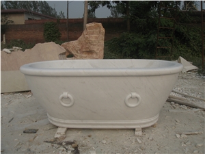 White Marble Polished Bathtub