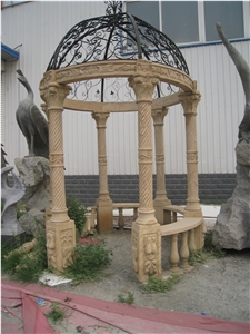 Yellow Veins Sandstone Gazebo with Column Design