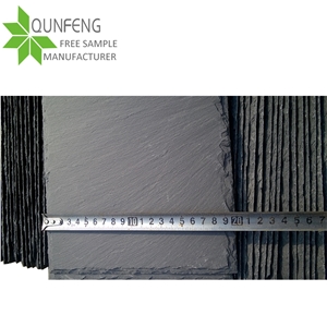 China Factory Direct 40*20cm Natural Rectangle Black Slate Roof Tiles