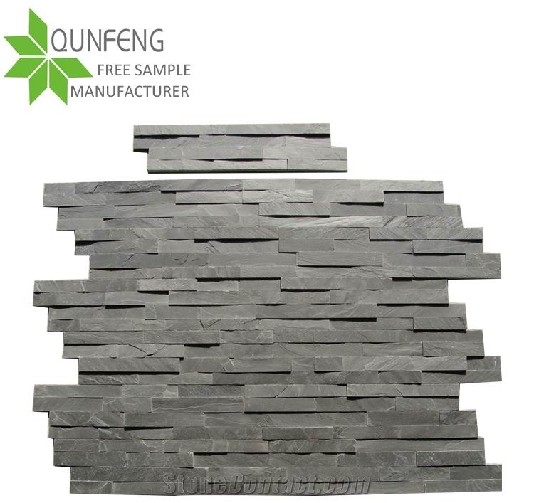 Popular Natural Black Slate Cultured Stone for Wall Cladding
