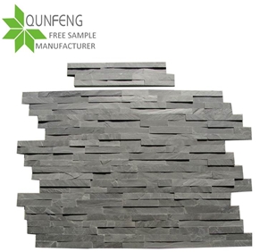 Popular Natural Black Slate Cultured Stone for Wall Cladding