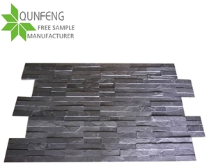 Popular Natural Black Slate Cultured Stone for Wall Cladding