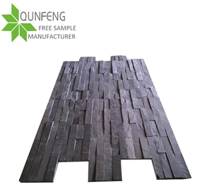 Popular Natural Black Slate Cultured Stone for Wall Cladding