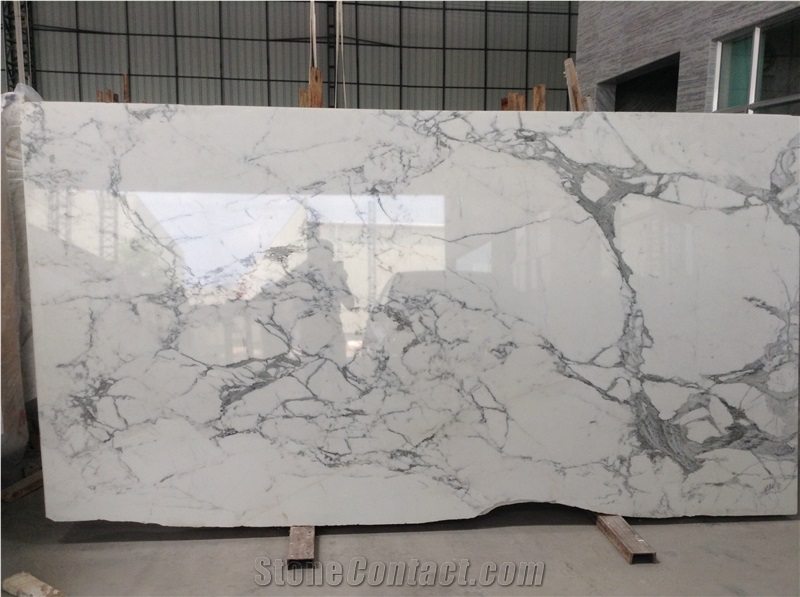 Statuario Marble Tiles White Marble Slabs with Grey Veins White Marble