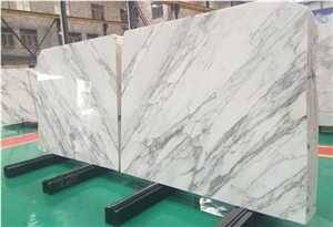 Statuario Marble Tiles White Marble Slabs with Grey Veins White Marble