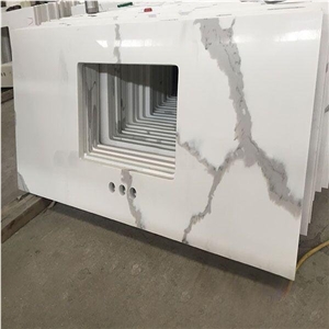 Calacatte Quartz Stone Countertops, Artificial Stone Vanity Tops