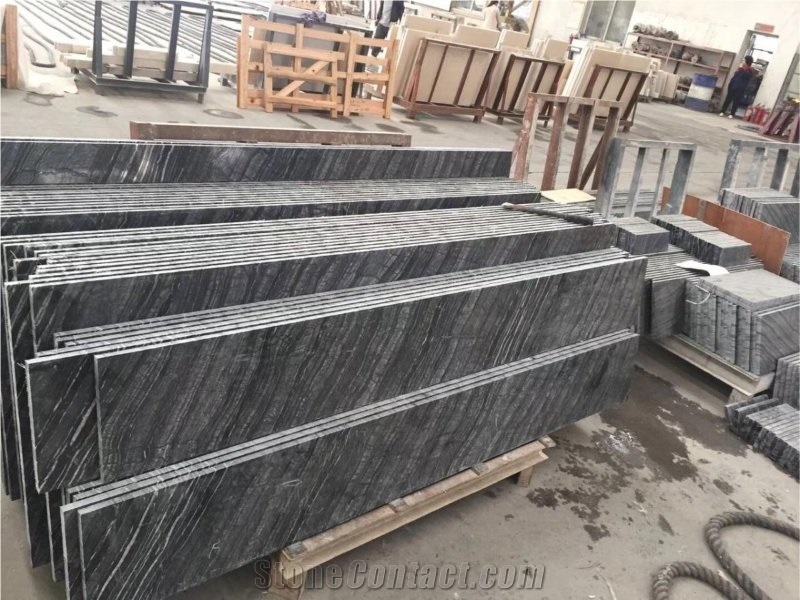 Kenya Black Marble/Sliver Wave Countertop/Table Tops