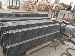 Kenya Black Marble/Sliver Wave Countertop/Table Tops