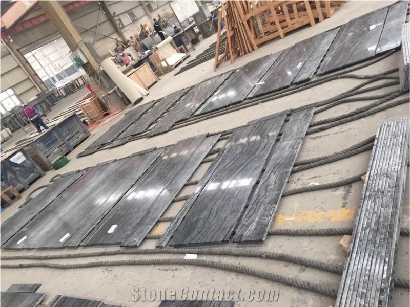 Kenya Black Marble/Sliver Wave Countertop/Table Tops