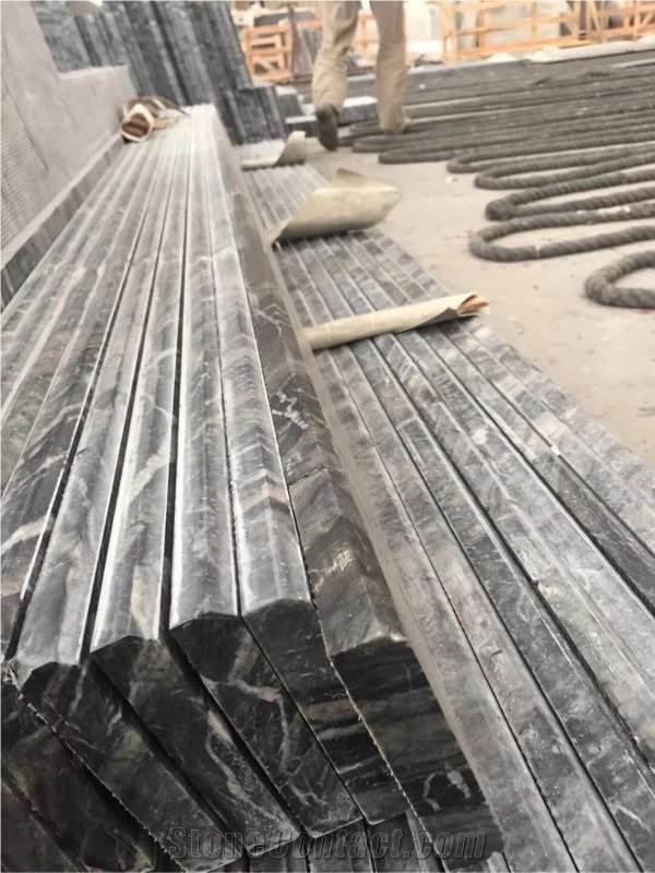 Kenya Black Marble/Sliver Wave Countertop/Table Tops