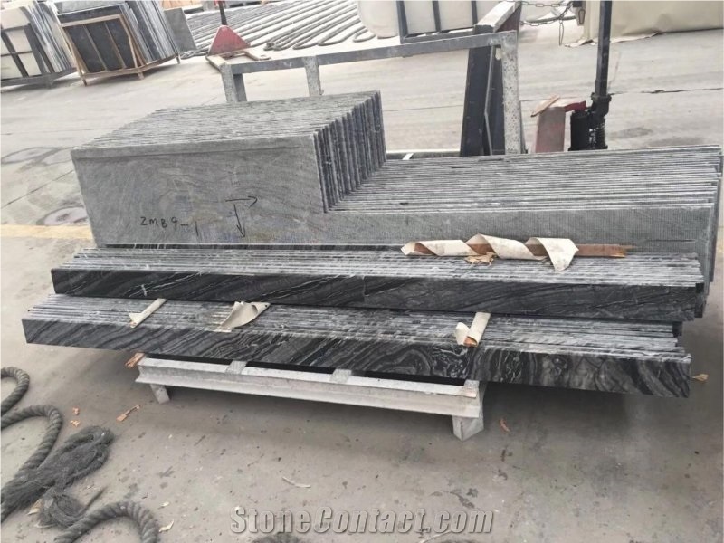 Kenya Black Marble/Sliver Wave Countertop/Table Tops