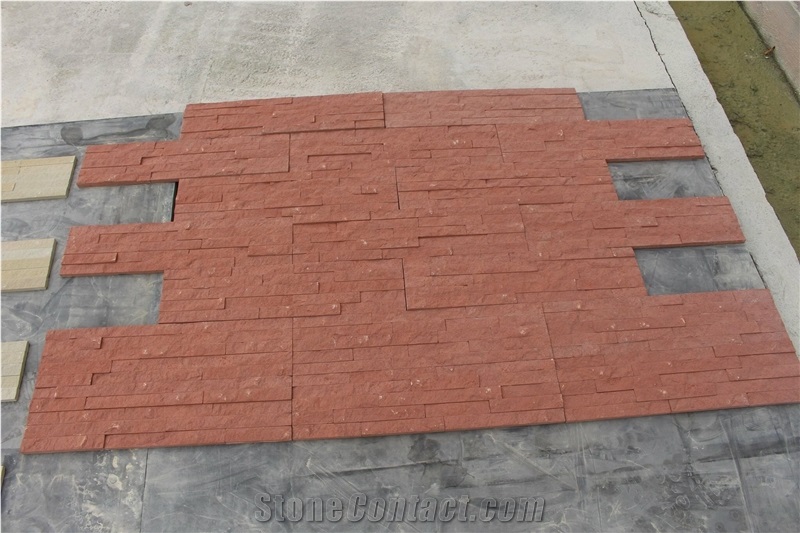 Red Sandstone Wall Cladding Culture Stone Veneer