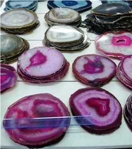 Agathe Slabs Mix 100mm, Semi Precious