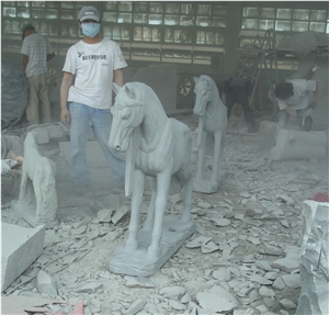 China Factory Granite Horse Sculpture Handcarved Garden Stone Carvings